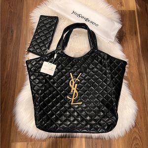 Super cute very large quilted dupe bag with clutch